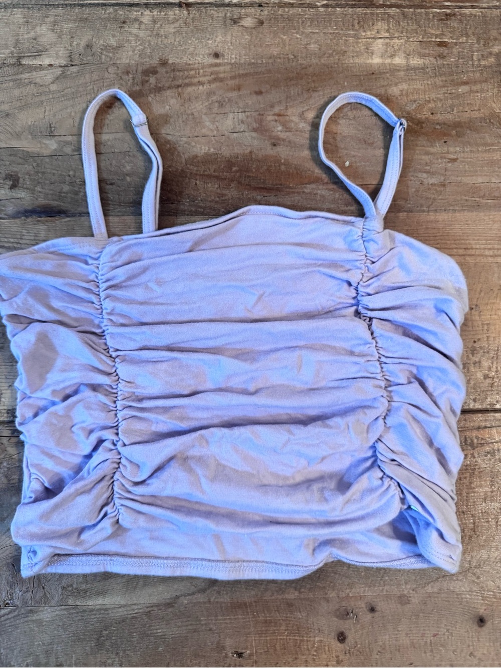 Lilac Ruched Cropped Tank Top - Women